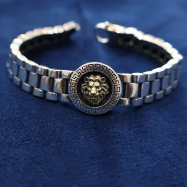 925 Silver Lion Chain Bracelet for Men | Bold Statement Bracelet by Silveradda
