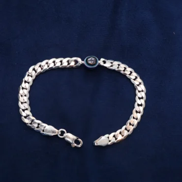Evil eye silver bracelet for men