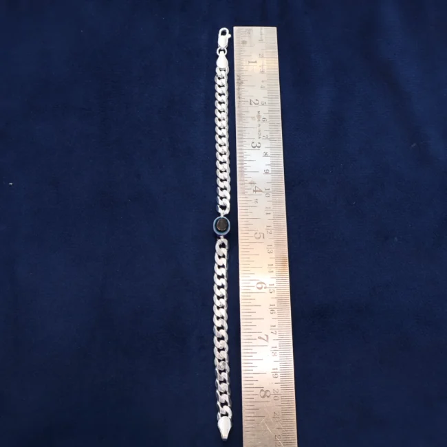 Evil eye silver bracelet for men