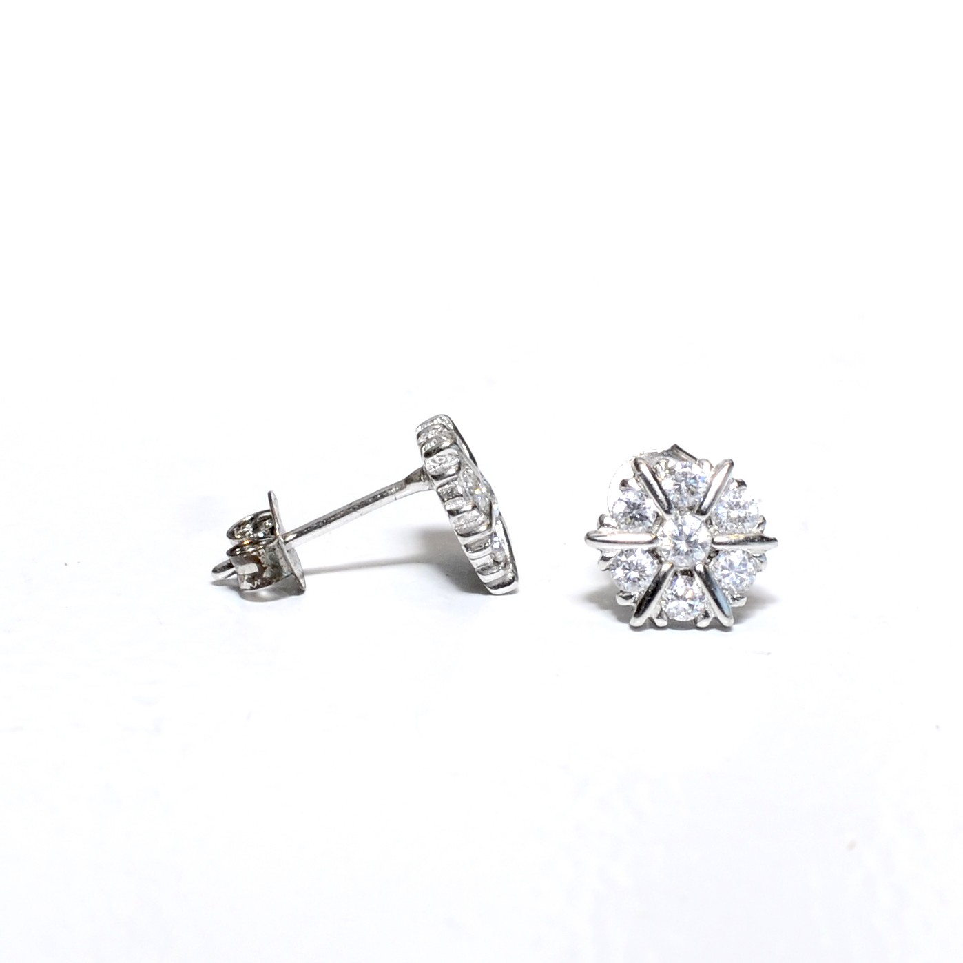 Shinning Ruby White Stone Gold Earrings For Daily Wear ER2271