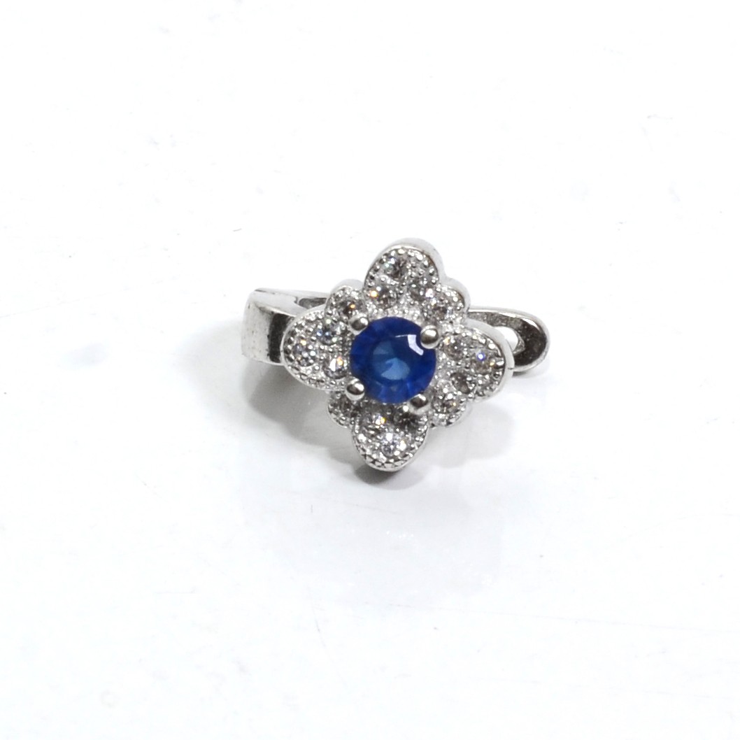 Hudhud - Tulip Themed Aqua Blue Zircon Stone Personalized 925 Sterling  Silver Men's Ring