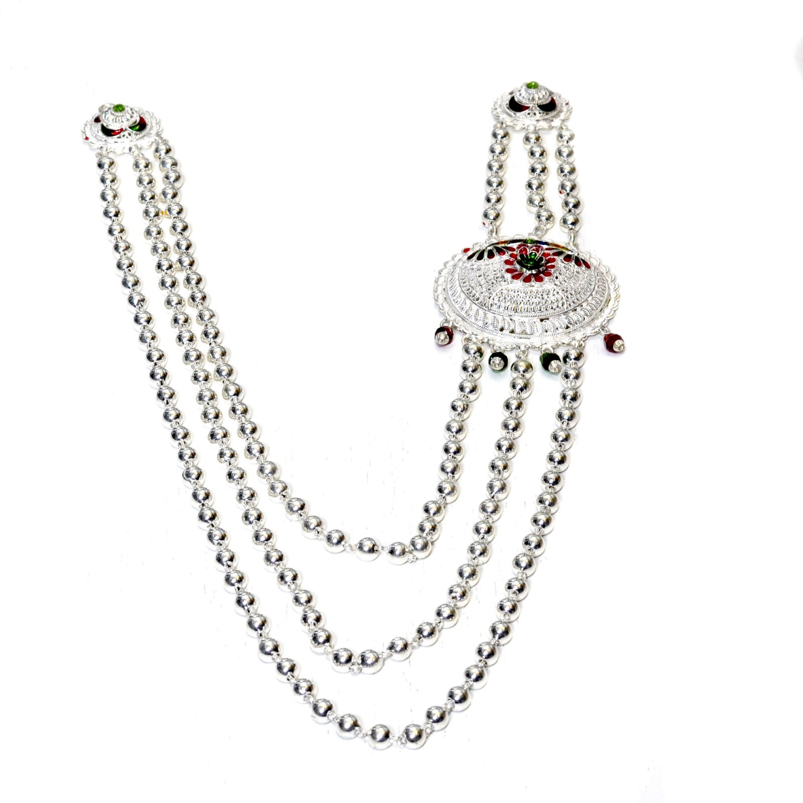 Silver Mutter Mala Chain With Long Lasting Shining