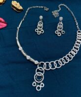 Silver Diamond Necklace For Women | 925 Silver Necklace Set | Silveradda