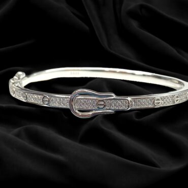 Silver Kada For Women | 925 Silver Diamond Kada Bracelet For Women | Silveradda