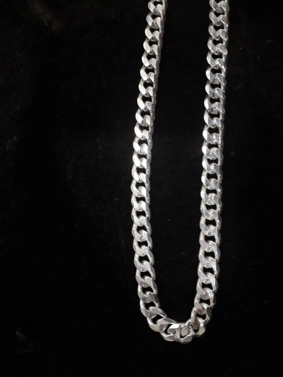 silver curb chain for men