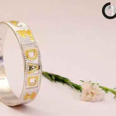 Personalized Mom Dad Silver Kada