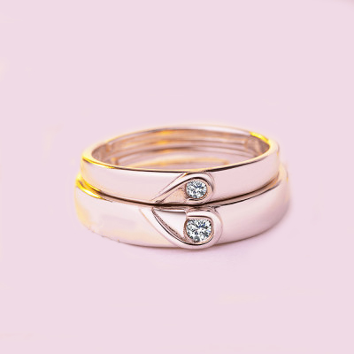 Golden Color Designer Couple Diamond Ring at 8000.00 INR in Surat | Janani  International