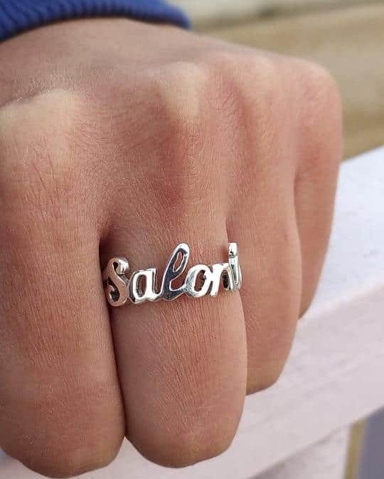 Custom Couples Silver Name Ring, 2 Names with a Heart – Namecoins