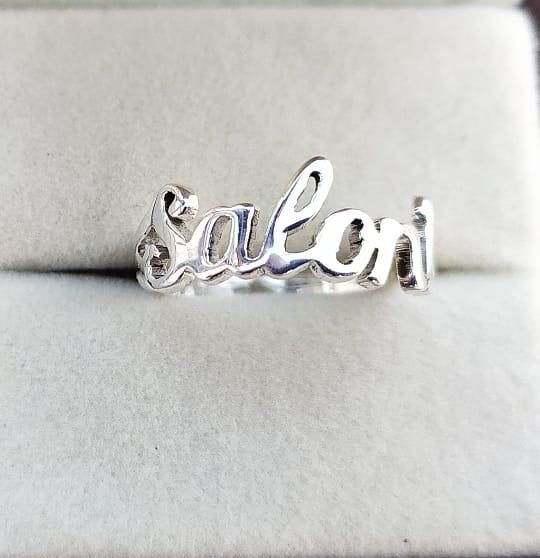 Name Ring - Sterling Silver Ring for her - Silver Personalized Ring - Nadin  Art Design - Personalized Jewelry