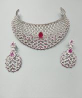 silver earring necklace set
