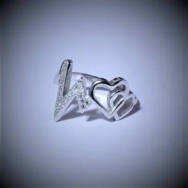 silver ring for girls heart silveradda