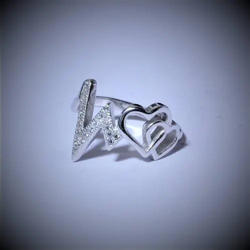 silver ring for girls heart silveradda