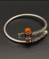 silveradda Sterling silver trishul kada Shivji silver kada Mahakal silver kada Bahubali silver kada