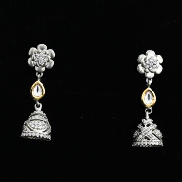 Silver Earrings For Womens | Flower Design Diamond 925 Silver Earring