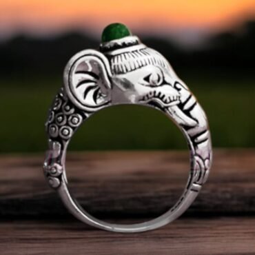 Lord Ganesh Silver Ring, Ganesha 925 Sterling Silver Ring