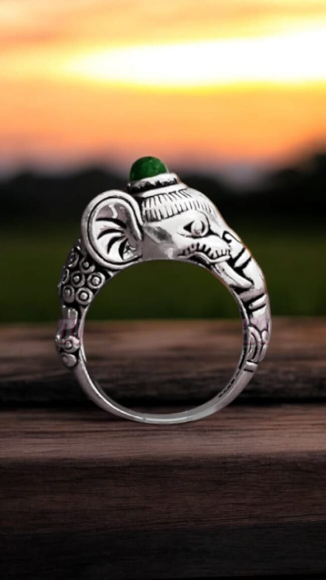 Lord Ganesh Silver Ring, Ganesha 925 Sterling Silver Ring