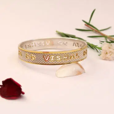 Personalised Silver Name Kada For Men | Sterling 925 Pure Silver Kada | Unisex Name Kada For Men/Women