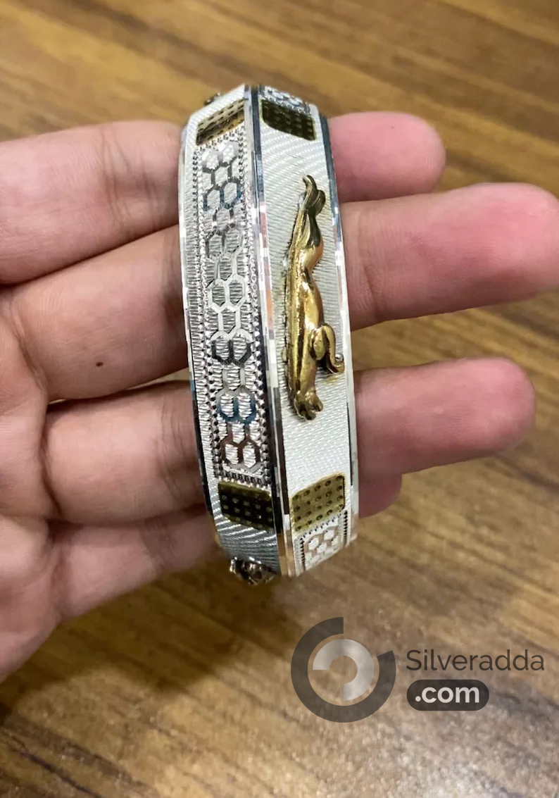 Best Friend Print Silver Silicon Kada - Mata Payals Exclusive Silver  Jewellery