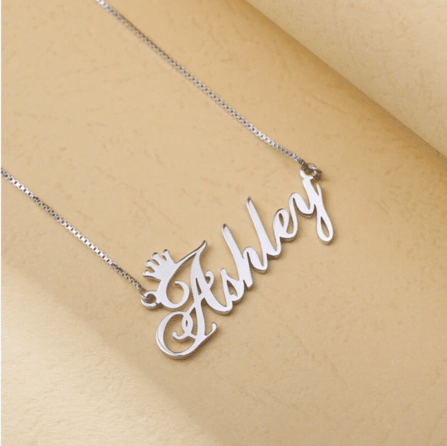 silver name pendent