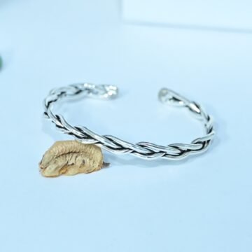 925 Silver Double Twisted Kada For Mens and Women