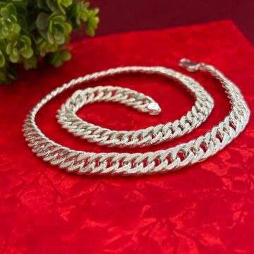 Sterling Silver Cure Heavy Hollow Chain For Men & Boys