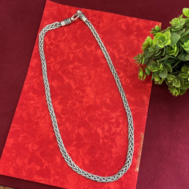 Sterling Silver Italian Black Polished Chain For Men & Boys