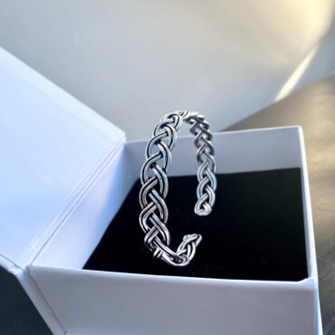 925 Silver Double Twisted Kada For Mens and Women