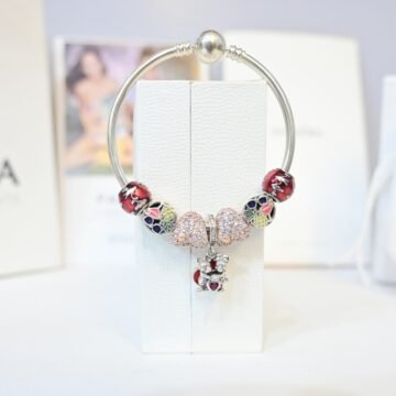 silver mickey mouse love pandora bracelet for girls