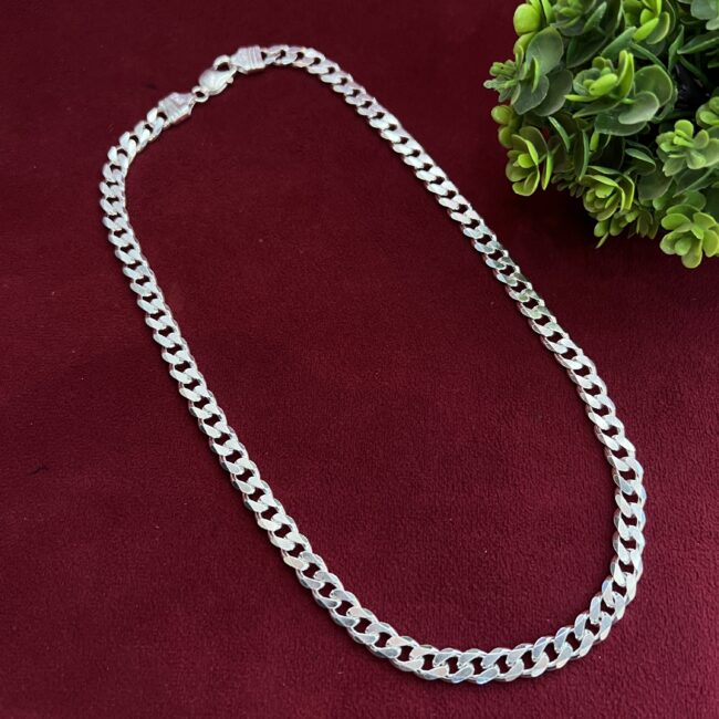 Sterling Silver Heavy Curb Chain For Men & Boys