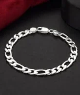 Classic Figaro Link Silver Bracelet for Men | Silveradda