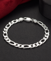 Classic Figaro Link Silver Bracelet for Men | Silveradda