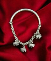 Elephant Charms Silver Bracelet Kada For Women's | 925 Girlish Silver Kada | Silveradda