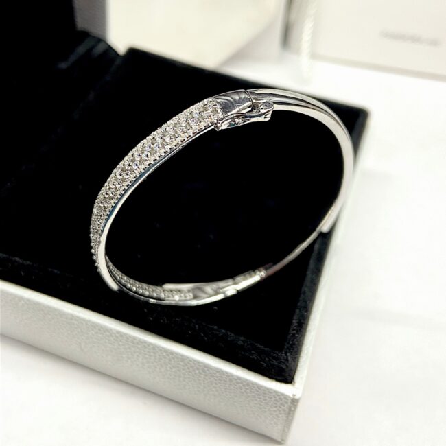 Girlish Silver Kada | 925 Silver Diamond Kada Bracelet For Women | Silveradda