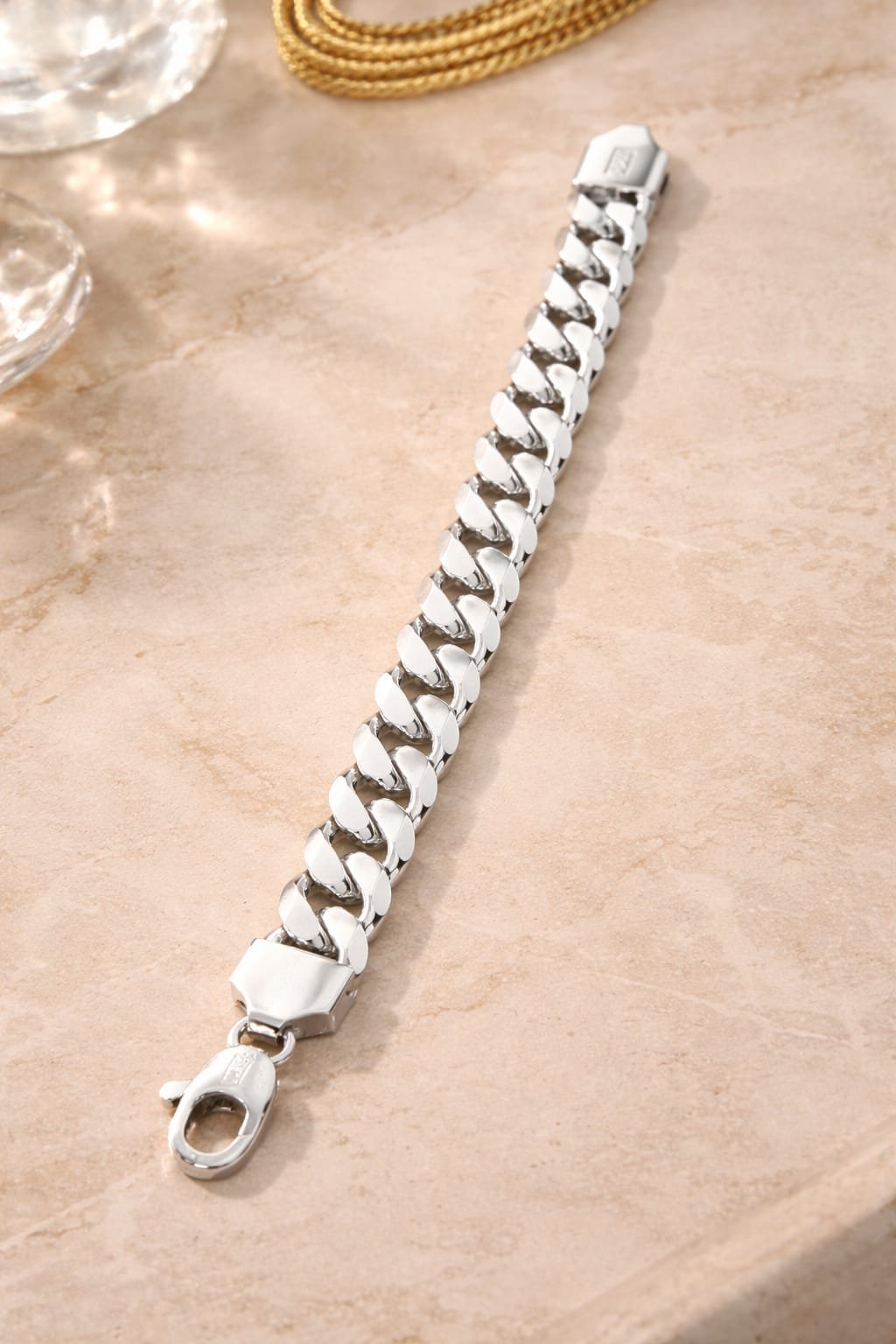 Silver Curb Bracelet For Men's | Heavy Weight Bracelet