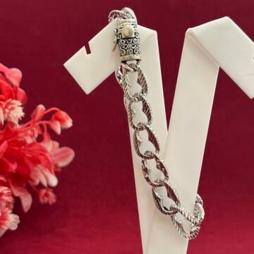 silver bracelets for mens lock