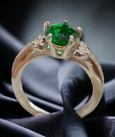 925 Sterling Silver Green Solitaire Adjustable Rings for Women and Girls | Silveradda