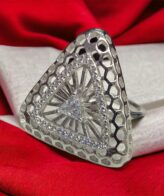 Diamond Silver Ring For Womens | Unique Silver Ring | Silveradda