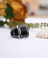 Elegant Square Shaped Silver Ring for Men