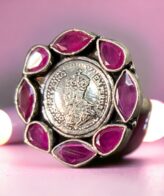 Ginni Purple Stone Silver Ring For Women's | 925 Silver Round Ring | Silveradda