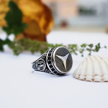 Men's Silver Ring | Mercedes Logo Design Silver Ring