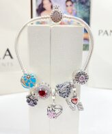 Pandora Bracelets For Women | Silver Bracelet Mom Heart Charms | Silveradda