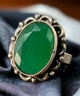 Ruby Silver Ring For Women's | 925 Green Stone Silver Ring | Silveradda