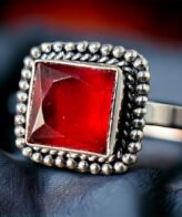 Ruby Silver Ring For Women's | 925 Red Stone Silver Ring | Silveradda