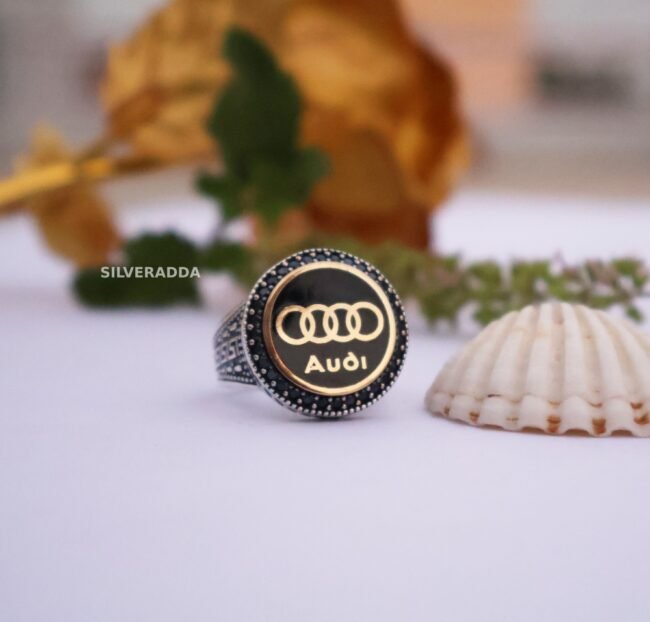 Stylish Audi Design 925 Silver Ring for Men