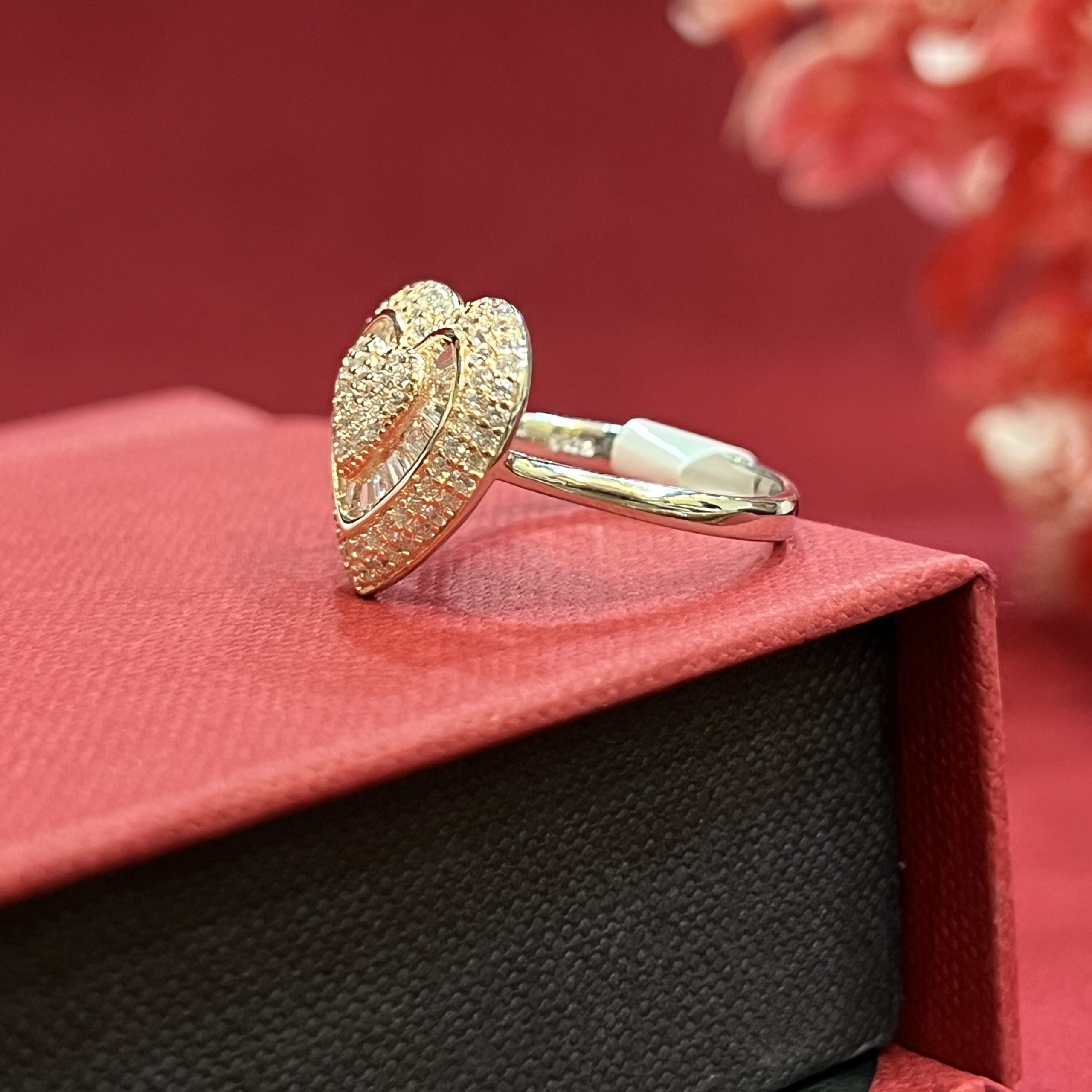 Buy Love Heart Shaped Ring Online in India | Kasturi Diamond