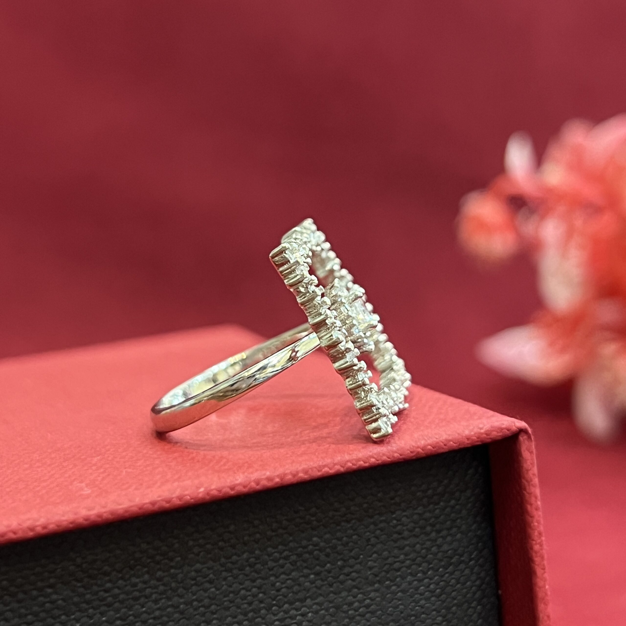Beautiful Snowflake Design Halo Round Cut Engagement Ring from Black  Diamonds New York