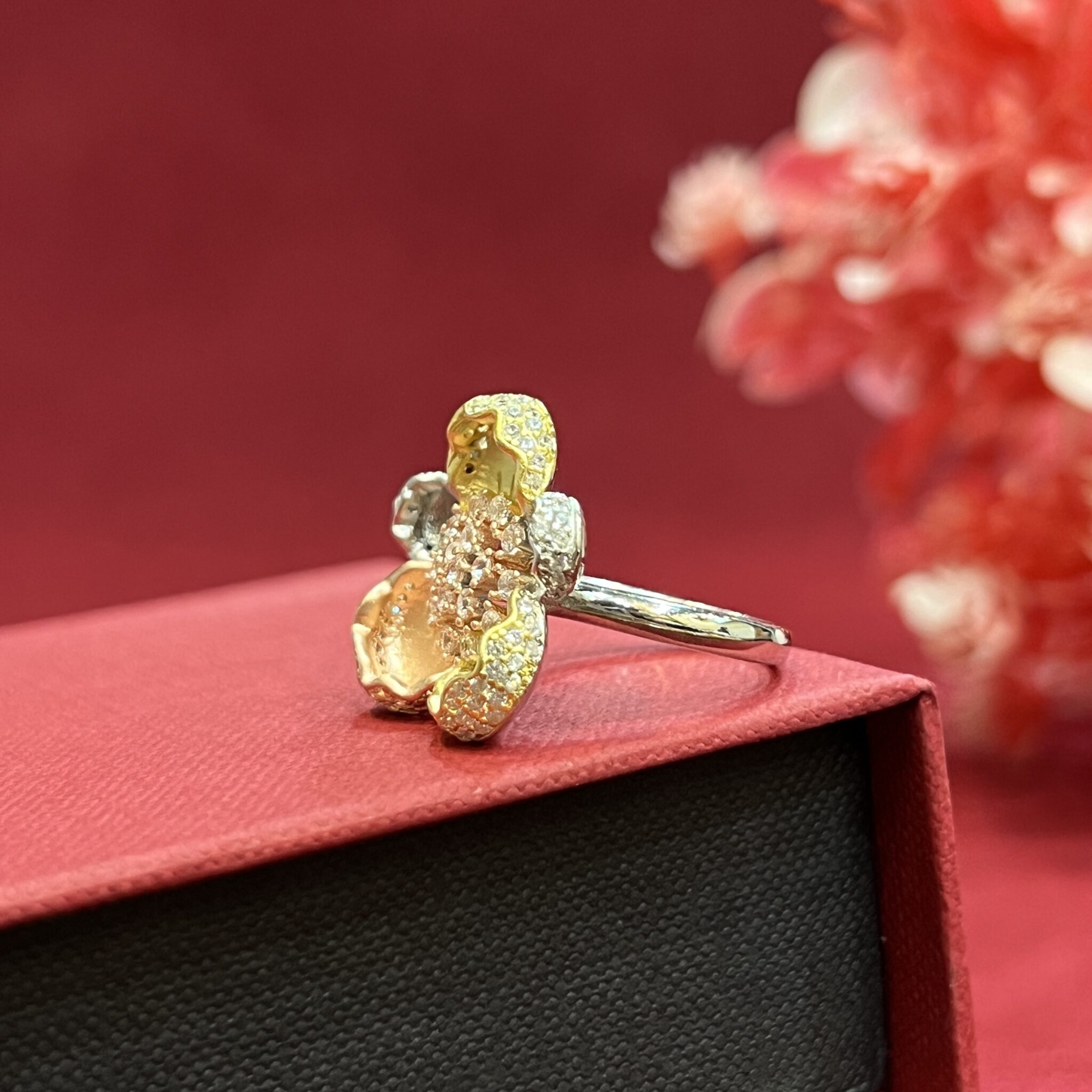 Buy 14K Real Gold Teddy Bear Ring With Red CZ Online in India - Etsy