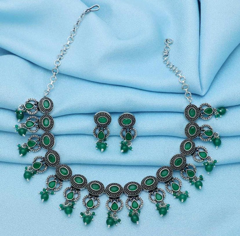Buy Silver Choker /silver Choker Necklace Set/ Bollywood Necklace  Set/indian Choker Necklace Set/silver Jewellry/women Necklace Online in  India - Etsy