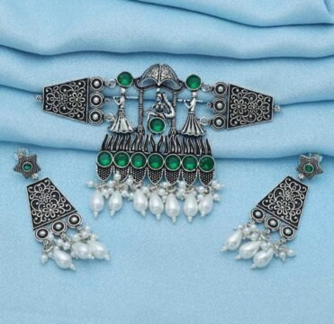 silver earrings necklace set for women doli necklace for women