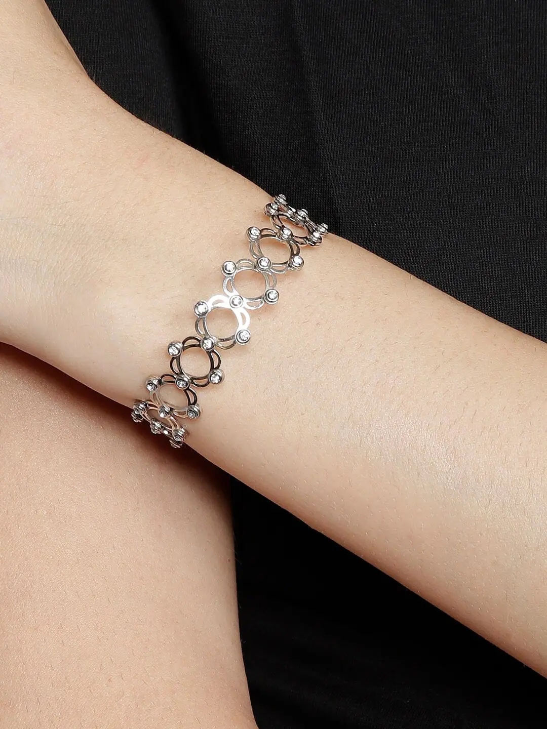 Traditional Silver Plated Oxidized Bracelet Bangles for Women & Girls